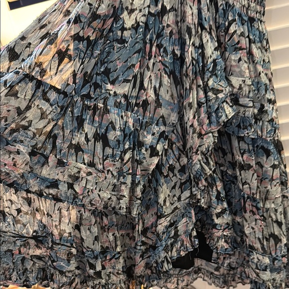 IRO Blue Ruffled Mini Sundress - Picture 4 of 6